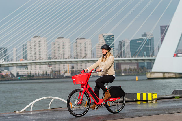 De elektrische fietsdienst Jump van Uber nu ook beschikbaar in Rotterdam